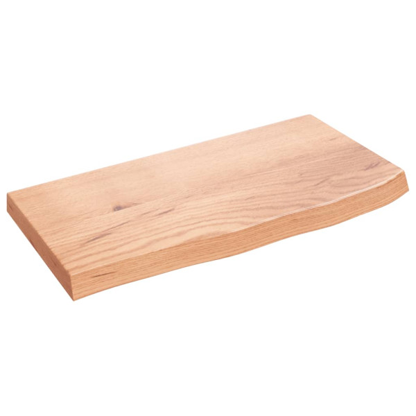 Encimera de baño madera maciza tratada marrón claro 60x30x4 cm M 2