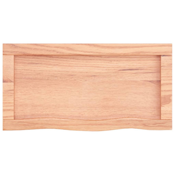 Encimera de baño madera maciza tratada marrón claro 60x30x4 cm M 4