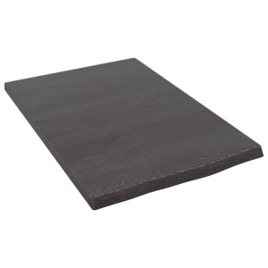 Encimera de baño madera maciza tratada gris oscuro 40x60x2 cm H