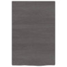 Encimera de baño madera maciza tratada gris oscuro 40x60x2 cm 3