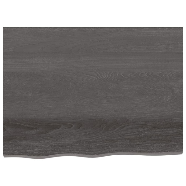 Encimera de baño madera maciza tratada gris oscuro 80x60x6 cm M 3