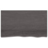 Encimera de baño madera maciza tratada gris oscuro 100x60x2 cm 3
