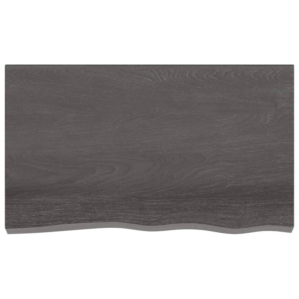 Encimera de baño madera maciza tratada gris oscuro 100x60x6 cm M 3