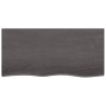 Encimera de baño madera maciza tratada gris oscuro 100x50x6 cm 3