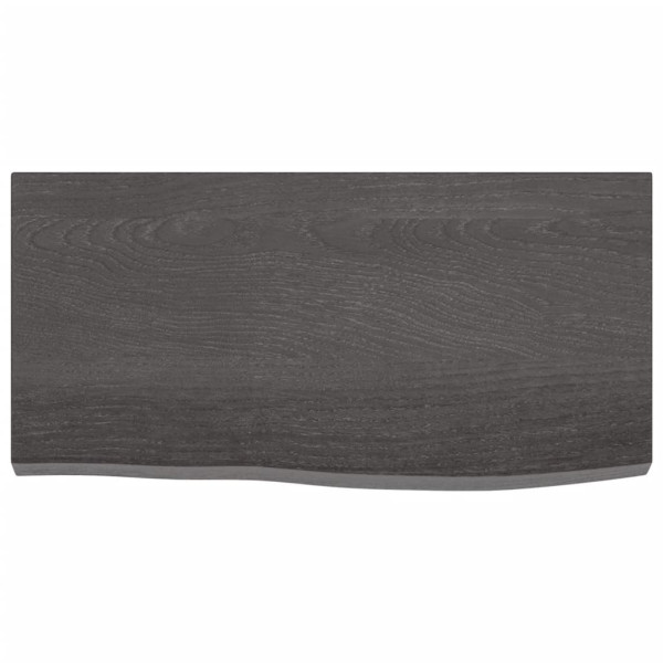 Encimera de baño madera maciza tratada gris oscuro 60x30x4 cm M 3