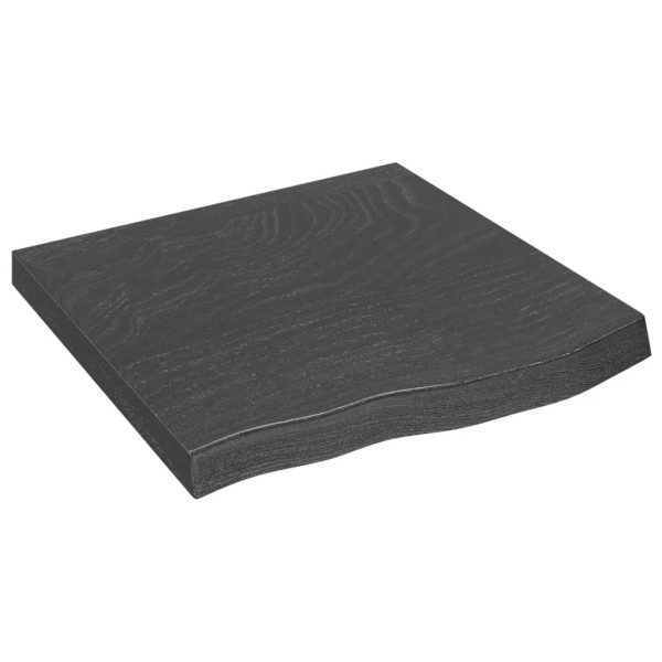Encimera de baño madera maciza tratada gris oscuro 60x60x6 cm M 2