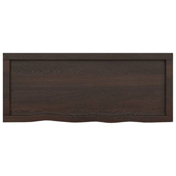 Encimera de baño madera maciza tratada gris oscuro 100x40x6 cm M 4