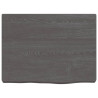 Encimera de baño madera maciza tratada gris oscuro 40x30x4 cm 3