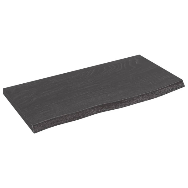 Encimera de baño madera maciza tratada gris oscuro 60x30x2 cm M 2