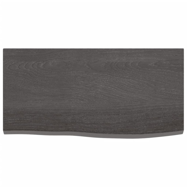 Encimera de baño madera maciza tratada gris oscuro 60x30x2 cm M 3