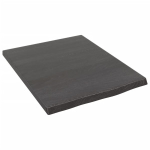 Encimera de baño madera maciza tratada gris oscuro 40x50x2 cm H