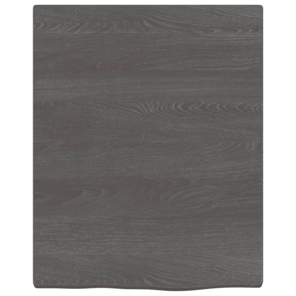 Encimera de baño madera maciza tratada gris oscuro 40x50x2 cm M 3