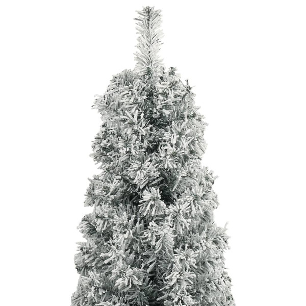 Árbol Navidad estrecho con soporte y nieve artificial PVC 270cm M 3