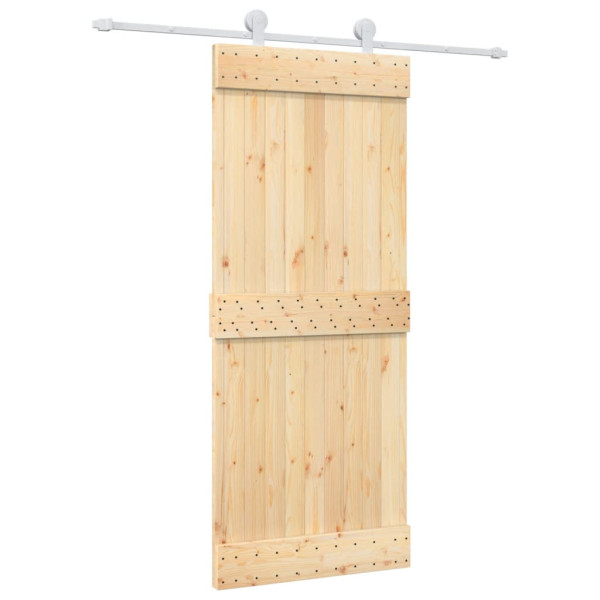 Puerta corredera con herrajes madera maciza de pino 85x210 cm M 2