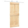 Puerta corredera con herrajes madera maciza de pino 85x210 cm 2