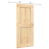 Puerta corredera con herrajes madera maciza de pino 90x210 cm 2