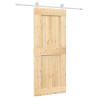Puerta corredera con herrajes madera maciza de pino 85x210 cm 2