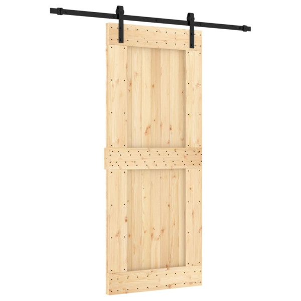 Puerta corredera con herrajes madera maciza de pino 85x210 cm M 2