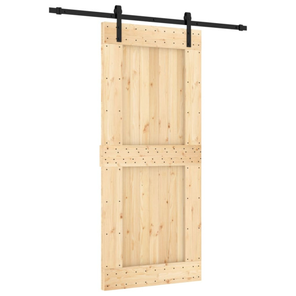 Puerta corredera con herrajes madera maciza de pino 90x210 cm M 2