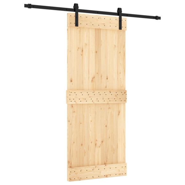 Puerta corredera con herrajes madera maciza de pino 85x210 cm M 2