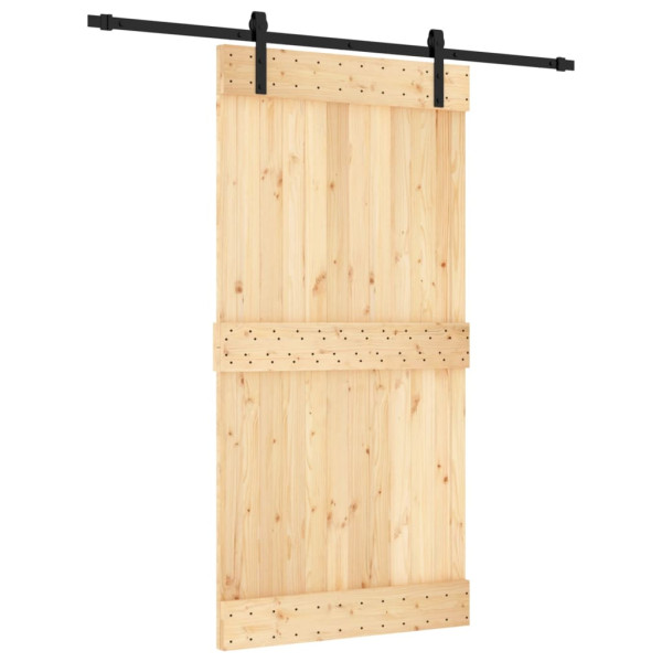 Puerta corredera con herrajes madera maciza de pino 100x210 cm M 2