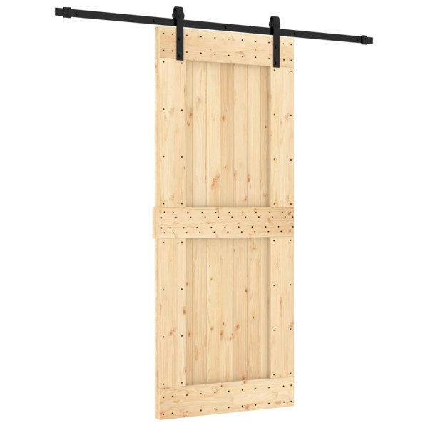 Puerta corredera con herrajes madera maciza de pino 85x210 cm M 2
