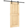 Puerta corredera con herrajes madera maciza de pino 85x210 cm 2