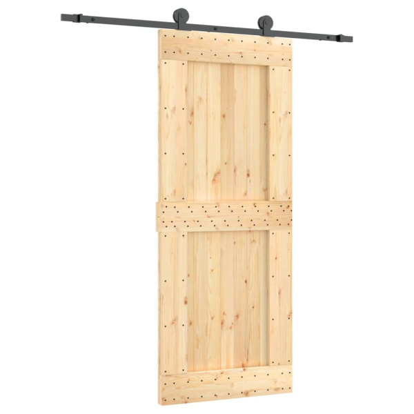Puerta corredera con herrajes madera maciza de pino 85x210 cm M 2