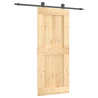 Puerta corredera con herrajes madera maciza de pino 85x210 cm 2