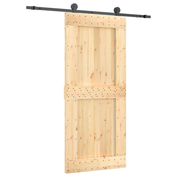 Puerta corredera con herrajes madera maciza de pino 90x210 cm M 2
