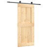 Puerta corredera con herrajes madera maciza de pino 90x210 cm 2