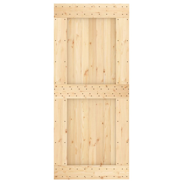 Puerta corredera con herrajes madera maciza de pino 90x210 cm M 4
