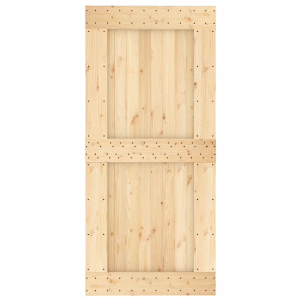Puerta corredera con herrajes madera maciza de pino 95x210 cm M 4