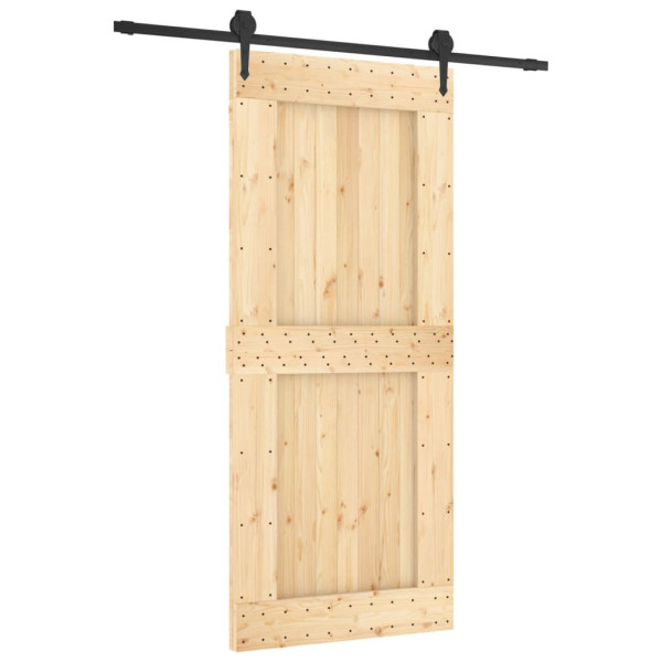 Puerta corredera con herrajes madera maciza de pino 90x210 cm M 2
