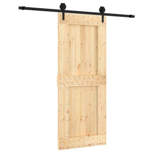Puerta corredera con herrajes madera maciza de pino 85x210 cm H