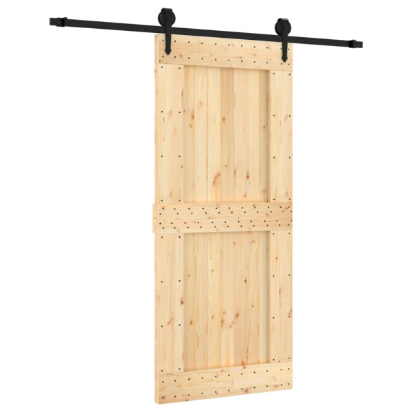 Puerta corredera con herrajes madera maciza de pino 90x210 cm M 2