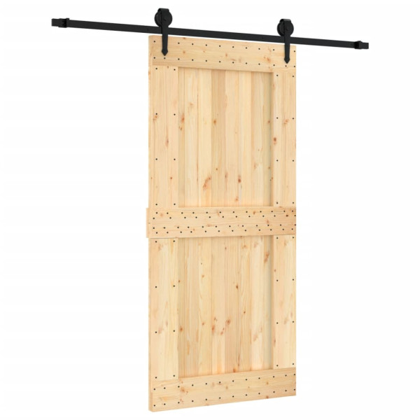 Puerta corredera con herrajes madera maciza de pino 95x210 cm M 2