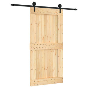 Puerta corredera con herrajes madera maciza de pino 100x210 cm H