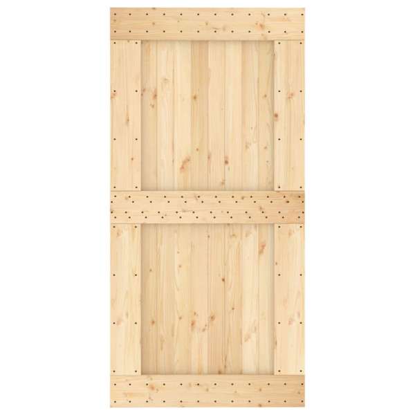 Puerta corredera con herrajes madera maciza de pino 100x210 cm M 4