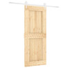 Puerta corredera con herrajes madera maciza de pino 85x210 cm 2