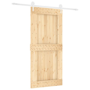 Puerta corredera con herrajes madera maciza de pino 95x210 cm H