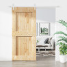 Puerta corredera con herrajes madera maciza de pino 100x210 cm 1