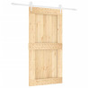Puerta corredera con herrajes madera maciza de pino 100x210 cm 2