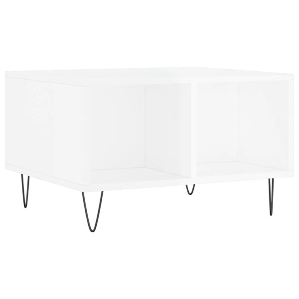 Mesa de centro 60x50x36.5 cm derivados madeira branco brilhante M 2