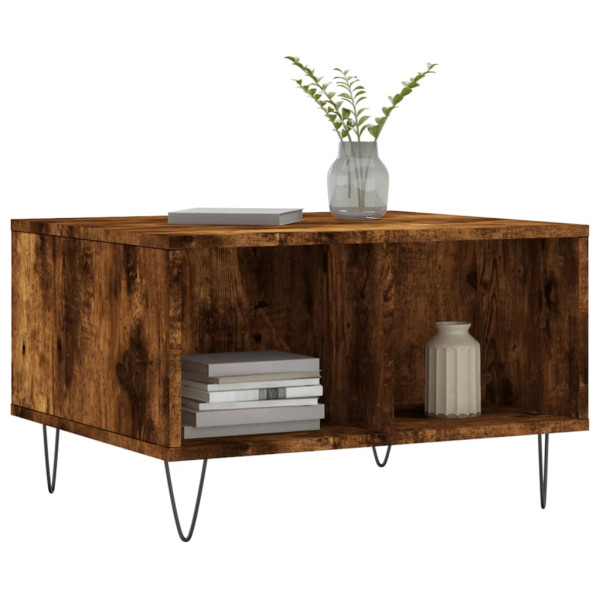 Mesa de centro madera contrachapada roble ahumado 60x50x36.5 cm M 3