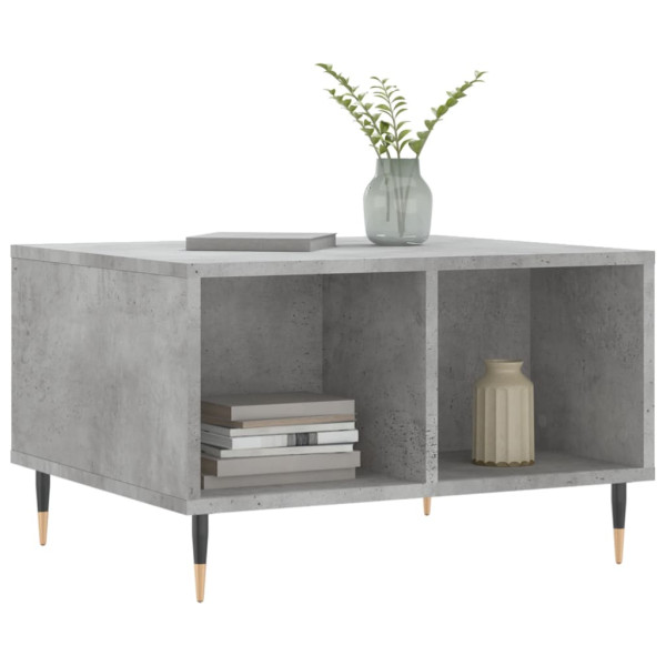 Mesa de centro madera contrachapada gris hormigón 60x50x36.5 cm M 3