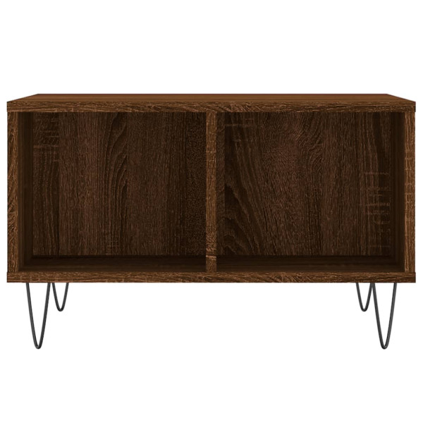 Mesa de centro madera contrachapada marrón roble 60x50x36.5 cm M 4