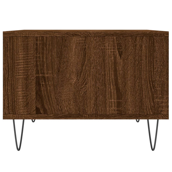 Mesa de centro madera contrachapada marrón roble 60x50x36.5 cm M 5