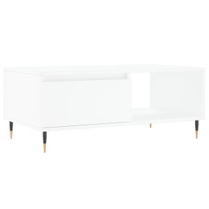 Mesa de centro madera contrachapada blanco 90x50x36.5 cm H