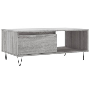 Mesa de centro madera contrachapada gris Sonoma 90x50x36.5 cm H